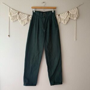Lucy & Yak Forest Green High-Waisted Trousers